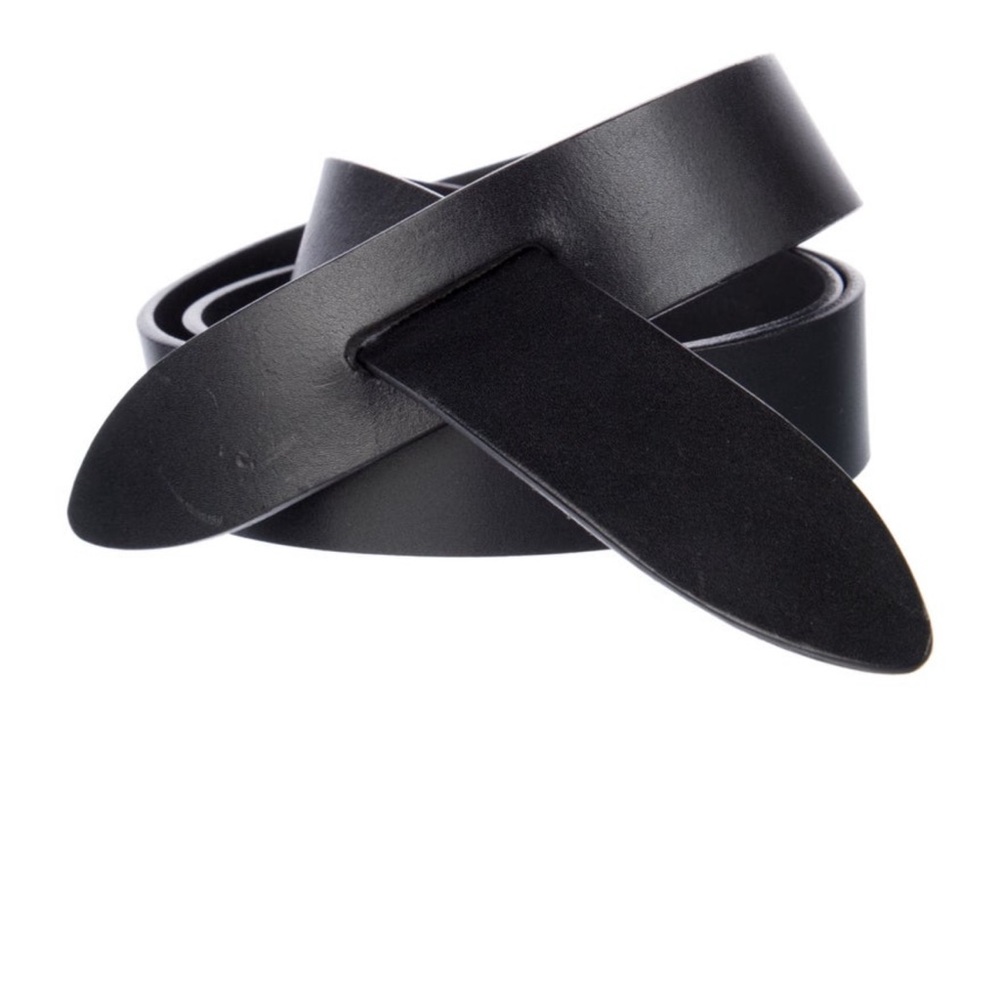 Authentic Isabel Marant Black Leather Belt S - Peg-In-Hole Closure Made in Italy
